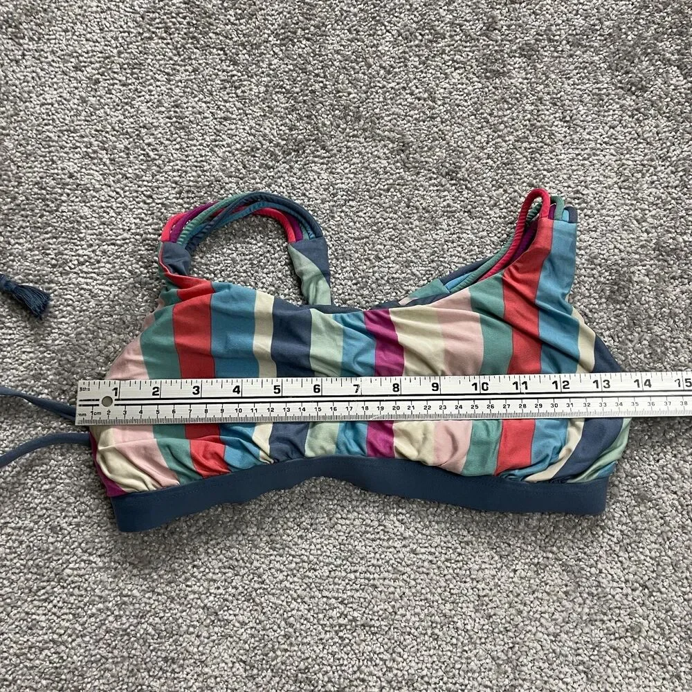 Unbranded Swimwear Bikini Top Womens Small Multicolor Padded Racer Back Beach